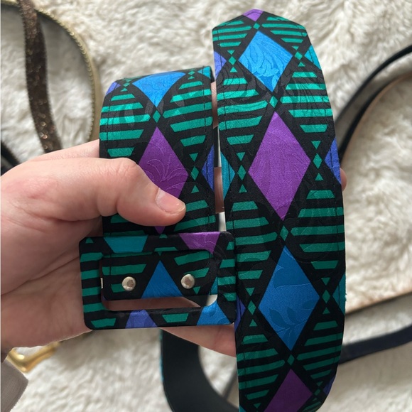 Vintage Multicolor Vinyl Glitter Beaded Belt Bundle - Picture 5 of 8